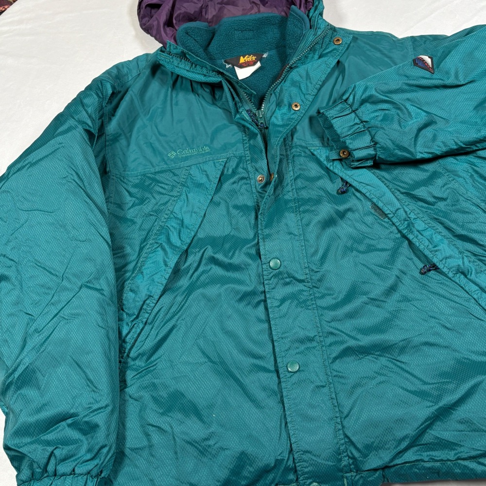 Vintage Columbia REI 3-in-1 Parka Jacket Mens M Teal Ripstop Polartec Fleece Y2K